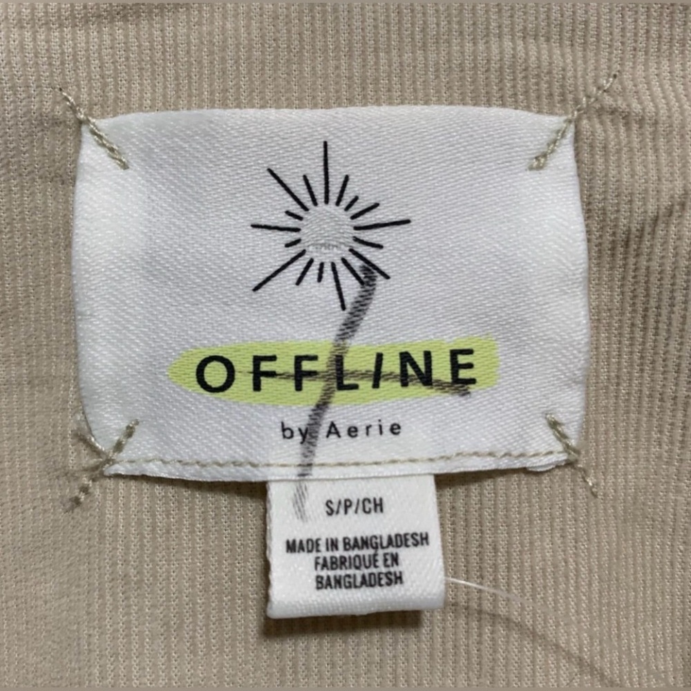 NWOT AERIE by OFFLINE Lightweight Corduroy Cotton Jumpsuit Cream S/P - Picture 7 of 8